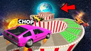 GTA 5 CHOP RACES TO THE END IN SPACE PARKOUR CHALLENGE