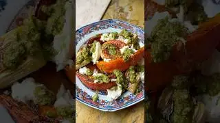 Roasted Red Kuri Squash with Leek Pesto and Burrata