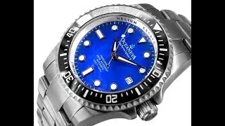 Oceaneva&trade; Men's Deep Marine Explorer II 1250M Titanium Watch Blue Mother Of Pearl