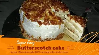 #Butterscotchcake #FieryFoodz Eggless Butterscotch cake recipe||Homemade butterscotch chips/Praline