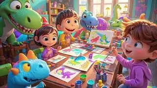 Dino Paint Party | Fun & Colorful Kids Song 🦕🎨 | Sing & Dance Along