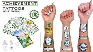 Golf Temporary Tattoos for Achievements, Milestones and Humor. Golf Accessory and Golf Gift