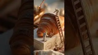 Tiny Bakers Creating a Giant Croissant 🍞✨ | Surreal Food Art