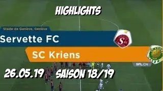 Highlights: SCF Servette Genf vs SC Kriens (26.05.19)