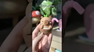 Making a COCONUT CAPYBARA 🥥 #clay #clayart #capybara #coconut #cuteart #diy #foam #mini #airdryclay