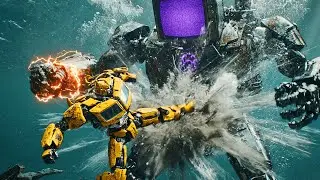 OPTIMUS PRIME & BUMBLEBEE Rescue Titan TV Man to Fight a DRAGON TITAN!