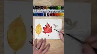 EASY Watercolor Fall Leaves Sign!!! #artshorts #shorts #art #fall #grateful #thanksgiving #tutorial