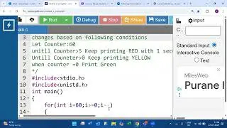 Traffic Signal  Changing- Using Simple Loops and Sleep() function in C