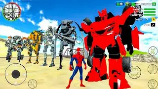 Spider Rope Frog Ninja Robot Transformers Bike Army Tank & Lamborgini Simulator - Android Gameplay