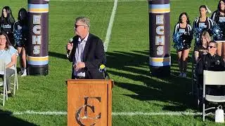 El Capitan High School Opening Stadium Ceremony: MUHSD Superintendent Alan Peterson Speaks.