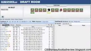 CBS Fantasy Football Commissioner League Draft Room Tutorial