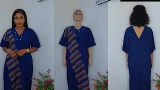 How to sew a deep V neckline bubu with asooke patch | Beginners friendly | Kaftan | 