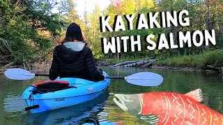 Kayaking in Northern Michigan during the Fall Salmon Run... #campcooking