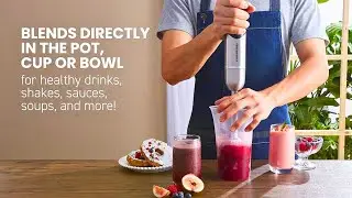 Elite Gourmet Cordless Hand Blender | Rechargeable Immersion Blender | Variable Speed Stick Mixer