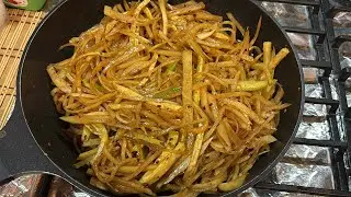 Pan Frying Shredded Potatoes