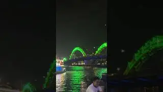 The legendary Dragon Bridge in action!🐉✨ First came the fire, then the water