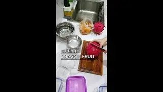 Fruit cutting | Dragon fruit | Memotong buah naga | #bekalanak #cemilansehat #bekalsehat