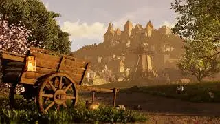 Medieval Ambience Castle View from DAY to NIGHT with Nature & Rain Sounds | Sleep & Relaxation