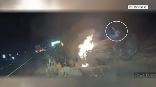 Good Samaritan pulls woman from burning car near Kingman, Arizona