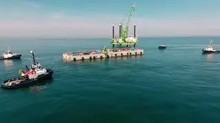 Princess Elisabeth Island - first two caissons at sea