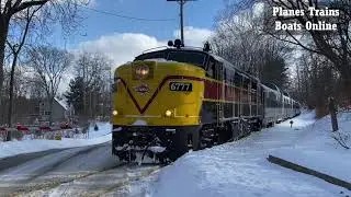 Cuyahoga Valley CVSR 6777 (MLW FPA4) Front & 6771 (MLW FPA4) Rear Locomotives In Ohio