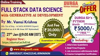 FULL STACK DATA SCIENCE with GENERATIVE AI DEVELOPMENT Online Training @ DURGASOFT