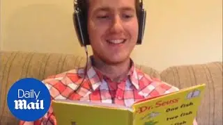 Man struggles to read story while listening to his own voice - Daily Mail