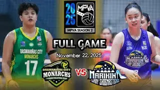 FULL GAME: DASMARIÑAS vs MARIKINA | MPVA Season 2 - November 22, 2025