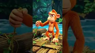 The crocodile broke the bridge made by the monkey and the elephant#bridge#ai#shorts
