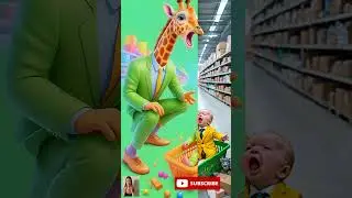 Evolution of baby crying baby in shopping mall with giraffe #cat #cute #love #shorts