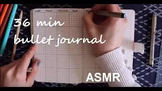 ASMR - Preparing july 2023 layout in my bullet journal (no talking)