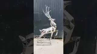 Metal sculpture buck | low poly sculpture animal home decor / Christmas decor