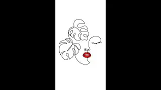 One line face drawing #shorts