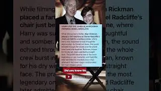 HARRY POTTER: WHEN ALAN RICKMAN PRANKED DANIEL RADCLIFFE.