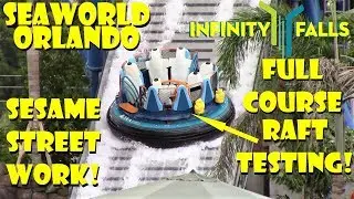 SeaWorld Orlando Infinity Falls / Sesame Street Construction Update 8.9.18 FULL COURSE TESTS!