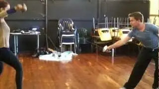 Stage combat sword practice