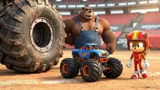 Monster Truck Showdown Small Hero vs. Giant Rival!|Rolo & Luna Tales | Kids 3D Animation