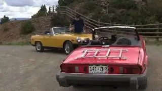 WNMC Members on the Road. 79 MG 1500 and 79 Triumph Spitfire 1500.