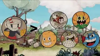 Все боссы первого острова (cuphead)