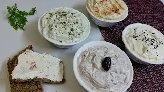 طريقة عمل جبنة كريمى لايت من الجبنة القريش هانعمل 4 اطعم مختلفة الفلفل المشوى / الاعشاب / ثوم زيتون