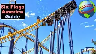 Six Flags America Amusement Park! Firsthand Guide Part 2:  Water park, huge coasters, shows and food