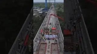 Casting of India's 1st reinforced concrete track bed for #BulletTrain near Surat. #shorts
