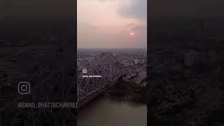 Sunset Peace and Howrah Bridge! #kolkata #travel #drone #dji #india