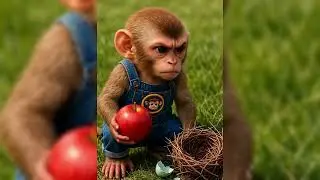 Farm Showdown! Monkey Qiqi Drives a Tractor to Chase a Thief, Can He Protect the Apples? 🚜🐒🍎