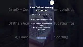 Free Online Learning Platforms #elearning #programming #coding #onlinelearning #education #students
