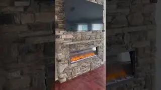 Veneer Stone Accent Wall and Electric Fireplace (Simplifire Scion)