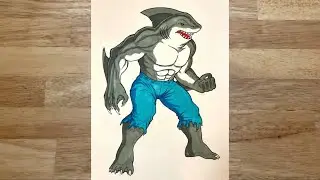 How to draw King Shark (full body)