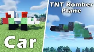 ✔ Minecraft: 3 Simple Redstone Build Ideas (Car Design, TNT Bomber Plane Design) #2