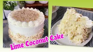 Lime Coconut Cake with Lime Curd & Toasted Sweetened Coconut Flakes Filling #shorts #easyrecipe