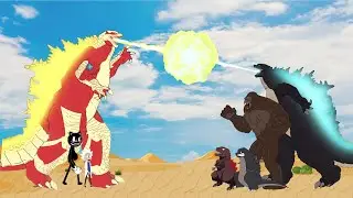 POOR BABY GODZILLA vs KONG LIFE: Godzilla Titan vs Godzilla and King Kong | Godzilla Animation